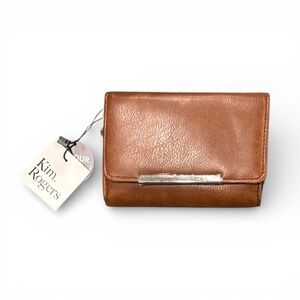 Kim Rogers Black Trifold Wallet with Silver Accent